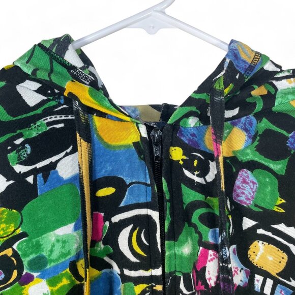 Phool Colorful Abstract Print Hoodie Top Jacket Women's SZ XL Y2K Artsy Graphic - Picture 3 of 10